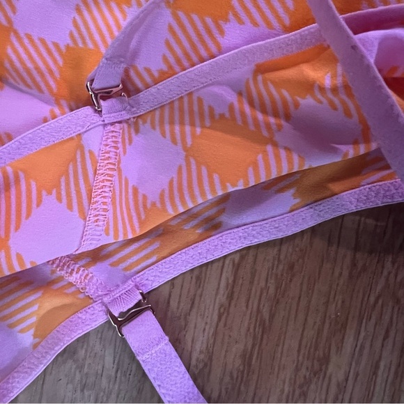 NWT SavageXFenty SET | gingham remix balconette + Brazilian w/garters, 34dd & m​ - Picture 6 of 8